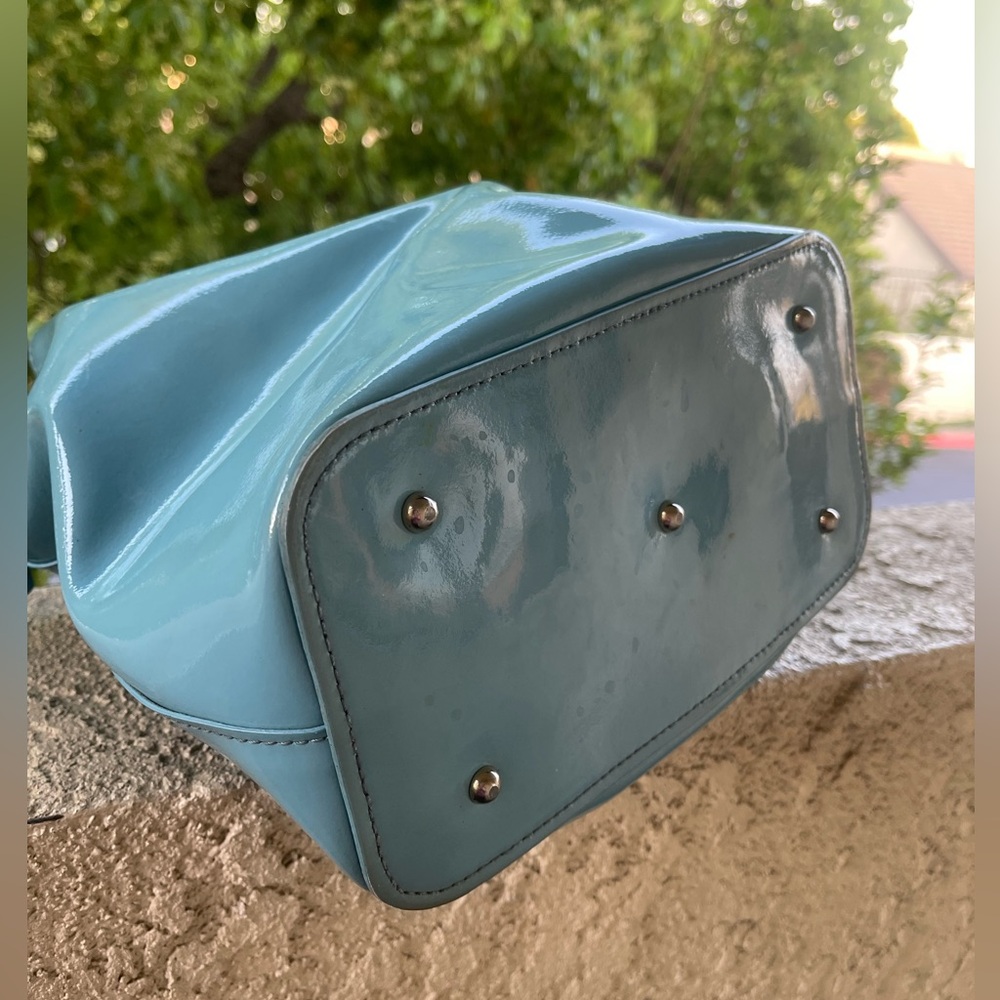 Dooney and Bourke Sky Blue Patent Leather Bucket bag - Picture 7 of 12